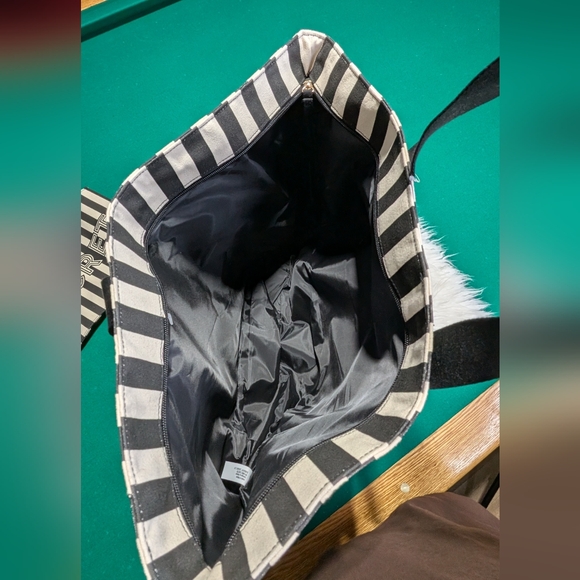 Victoria's Secret Black and White Striped Tote - Picture 5 of 5